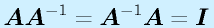 \vect{A}\vect{A}^{-1}=\vect{A}^{-1}\vect{A}=\vect{I}