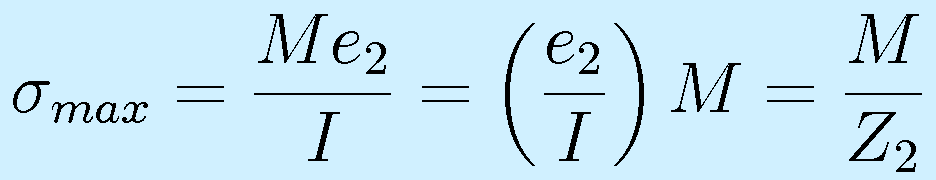 \sigma_{max}=\frac{Me_2}{I}=\left(\frac{e_2}{I}\right)M=\frac{M}{Z_2}