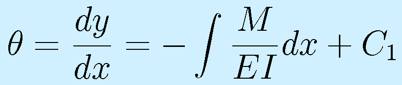 \theta=\frac{dy}{dx}=-\int\frac{M}{EI}dx+C_1