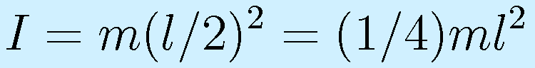 I=m(l/2)^2=(1/4)ml^2
