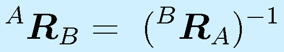 ^A\vect{R}_B =~ (^B\vect{R}_A)^{-1}