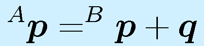 ^A\vect{p}=^B\vect{p}+\vect{q}