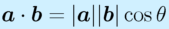 \vect{a}\cdot\vect{b}=|\vect{a}||\vect{b}|\cos\theta