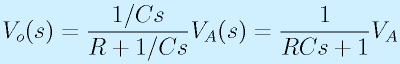 V_o(s)=\frac{1/Cs}{R+1/Cs}V_A(s)=\frac{1}{RCs+1}V_A