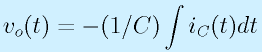 v_o(t)=-(1/C)\int i_C(t)dt