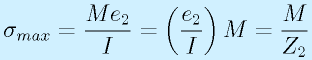 \sigma_{max}=\frac{Me_2}{I}=\left(\frac{e_2}{I}\right)M=\frac{M}{Z_2}