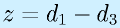 z=d_1-d_3