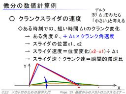 クランクスライダの速度の計算(微分の数値計算)